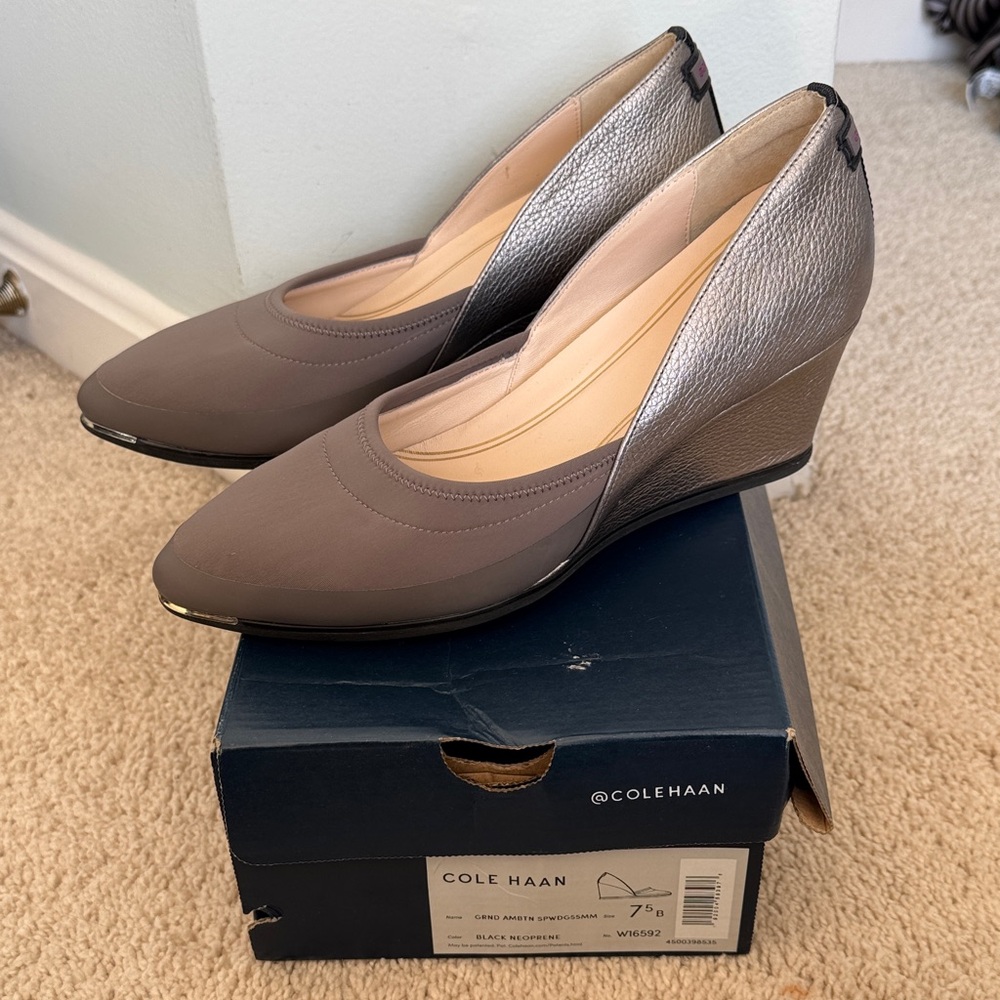 Cole Haan Women's Wedges - Taupe and Metallic